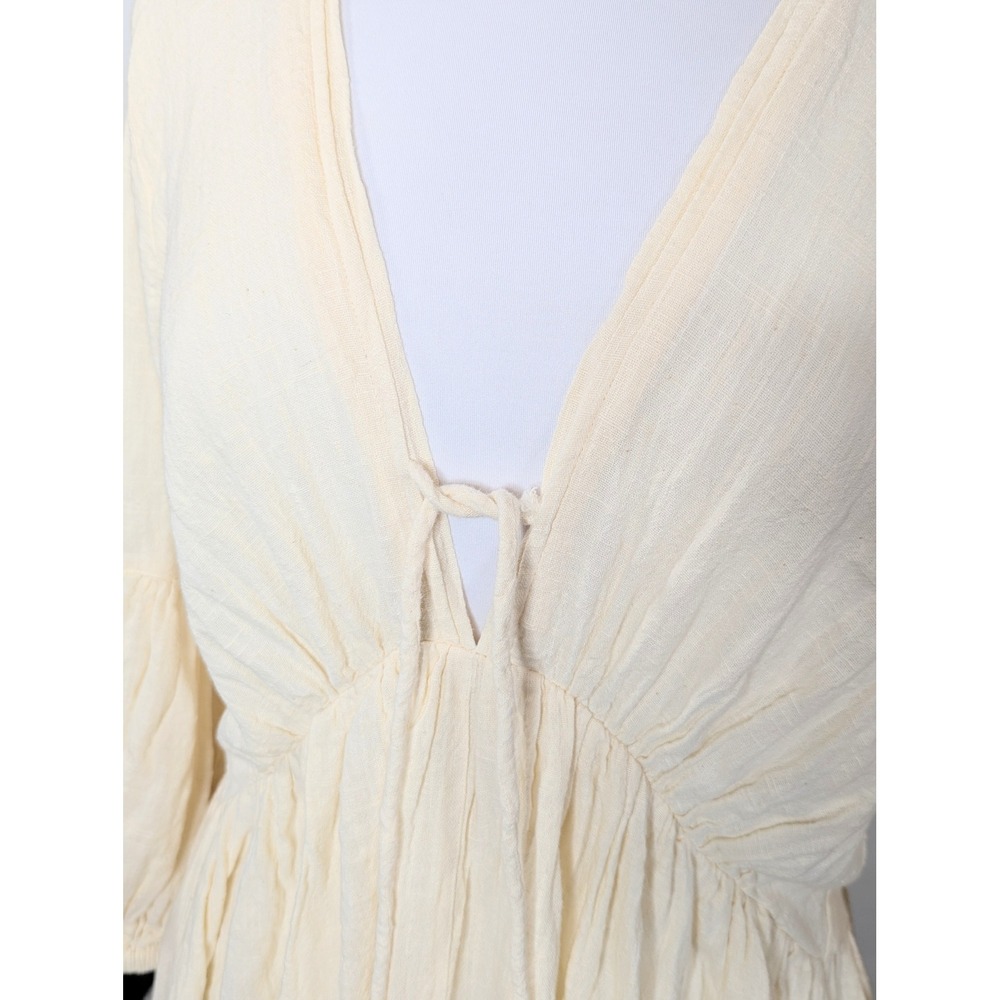 A Perfect Nomad Organic Cotton Wild Heart Long Sleeve Maxi Dress‎ Milk Cream OS - Picture 4 of 9